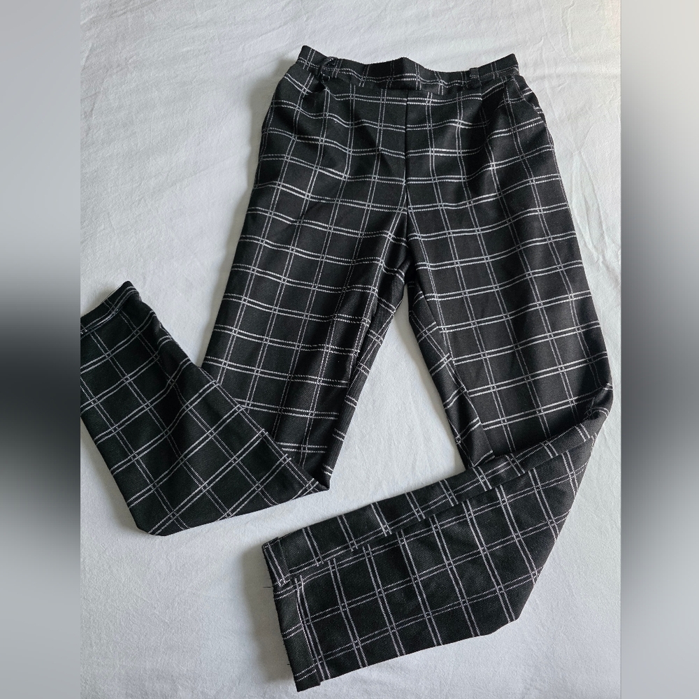 Slim Plaid Dress Pants